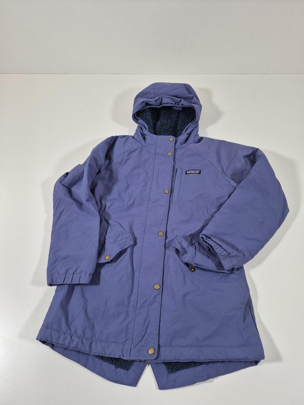 Patagonia Girls' Insulated Isthmus Parka Medium Blue Fleece